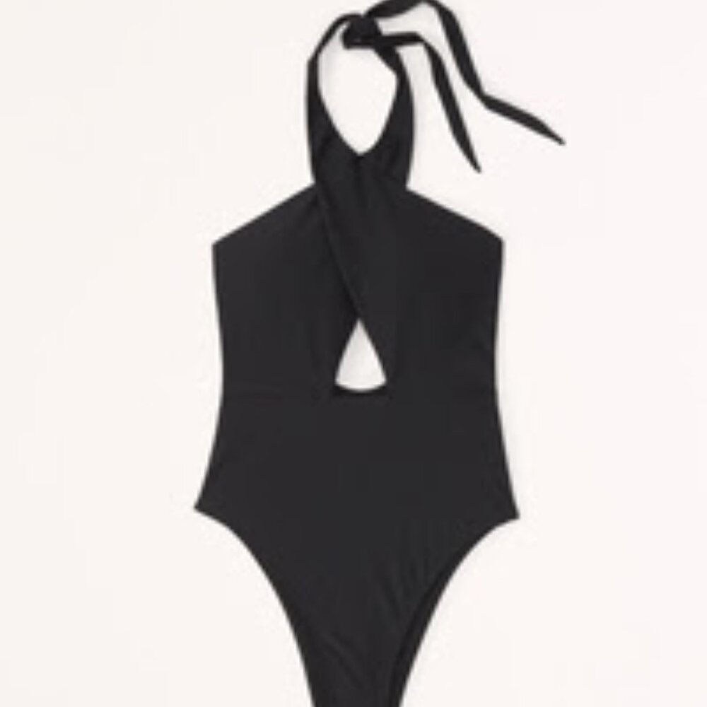 Cross Halter Cutout One-Piece Swimsuit